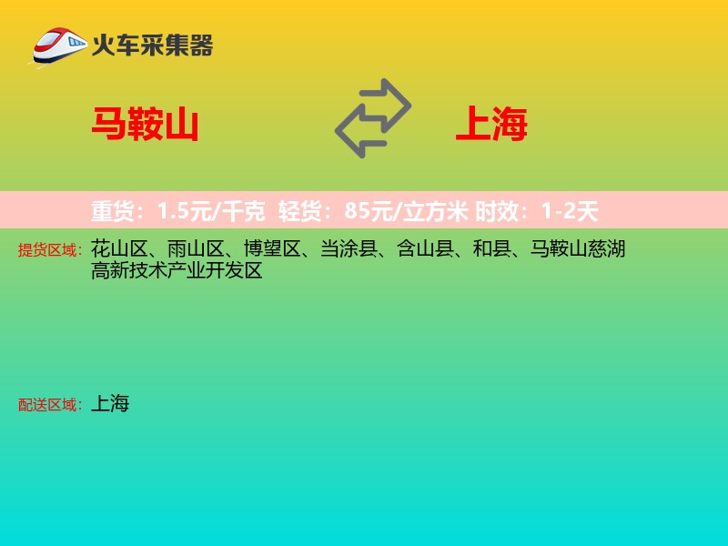 马鞍山到上海物流专线