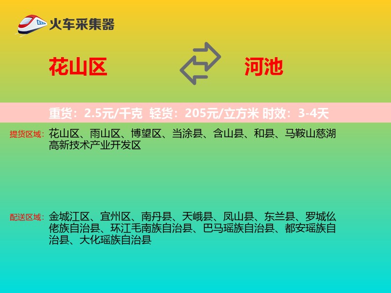 花山区到河池物流专线