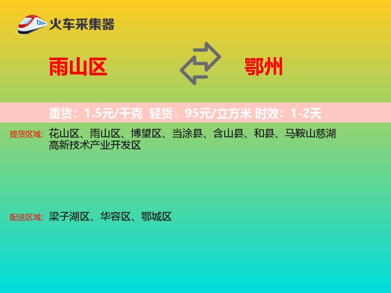 雨山区到鄂州物流专线