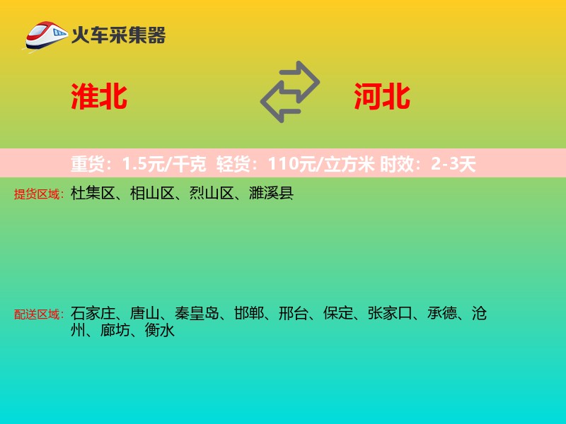 淮北到河北长途搬家