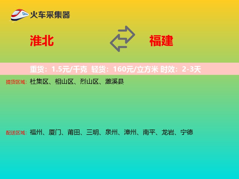 淮北到福建长途搬家