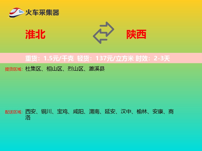 淮北到陕西物流专线