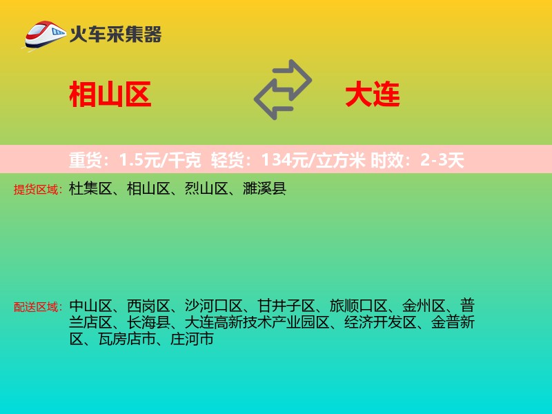 相山区到大连物流专线