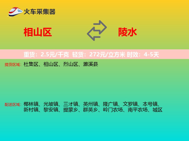 相山区到陵水物流专线