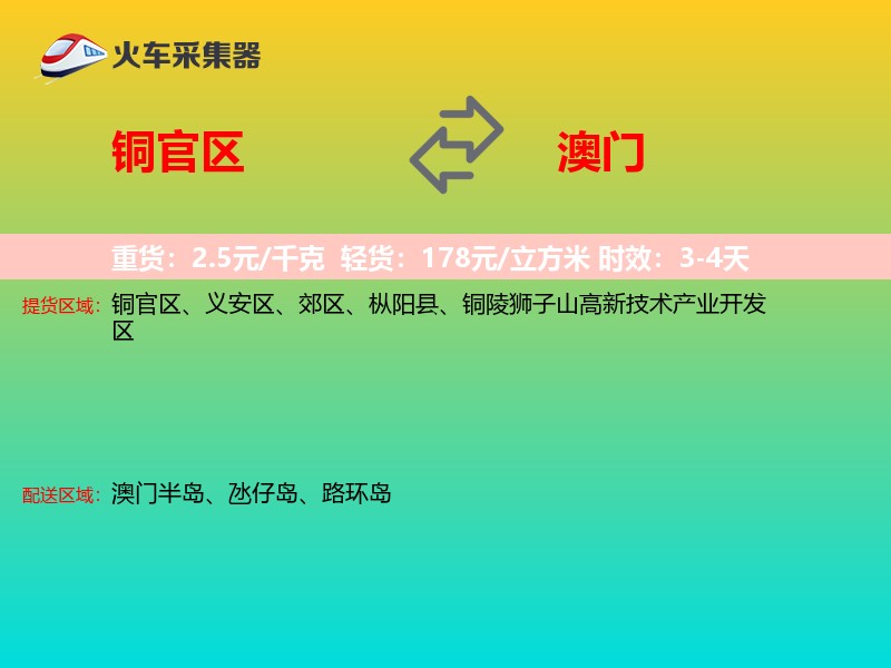 铜官区到澳门轿车托运