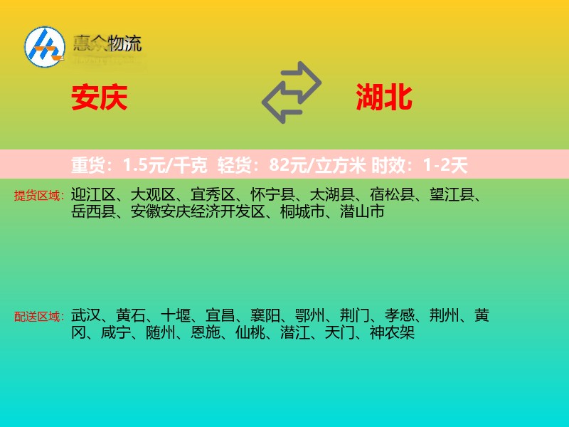 安庆到湖北长途搬家