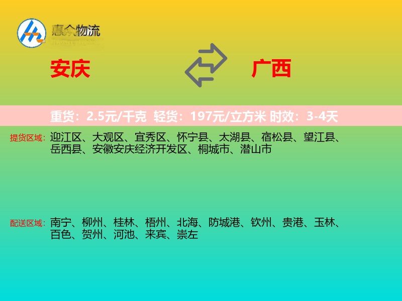 安庆到广西长途搬家