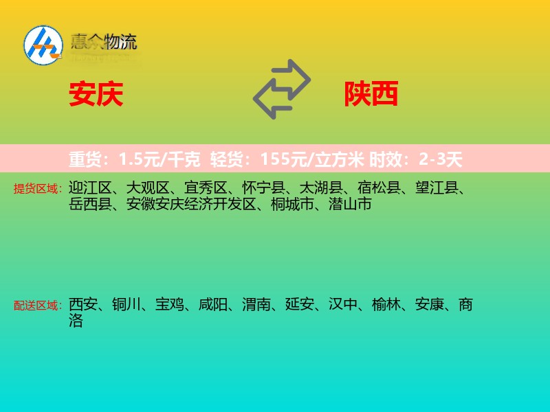 安庆到陕西长途搬家