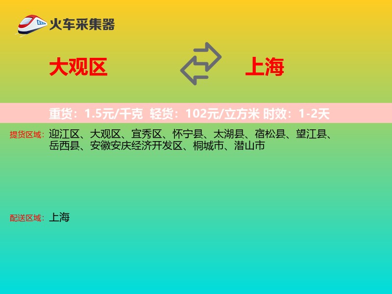 大观区到上海长途搬家