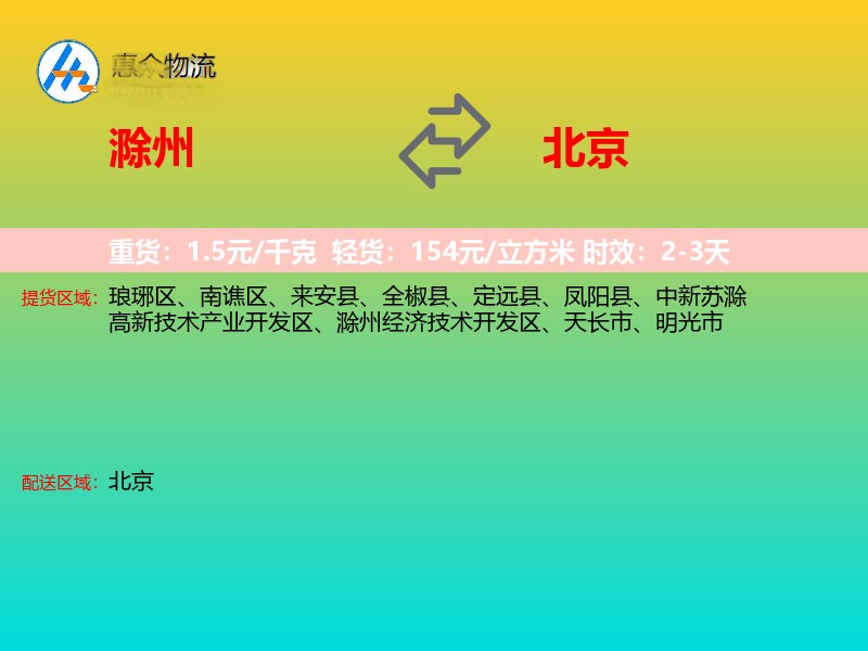 滁州到北京长途搬家
