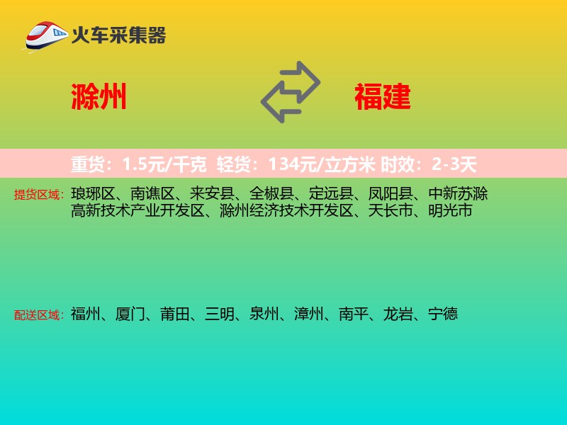 滁州到福建长途搬家