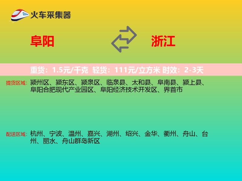 阜阳到浙江轿车托运