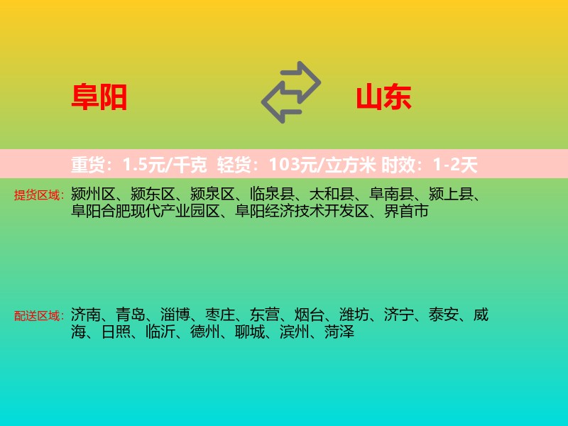 阜阳到山东长途搬家