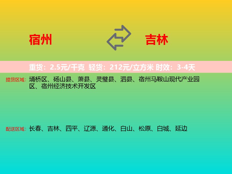宿州到吉林长途搬家