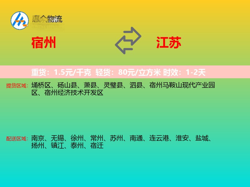 宿州到江苏长途搬家