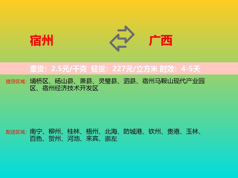 宿州到广西长途搬家