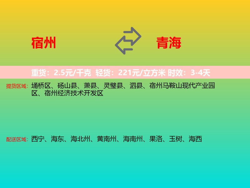 宿州到青海长途搬家