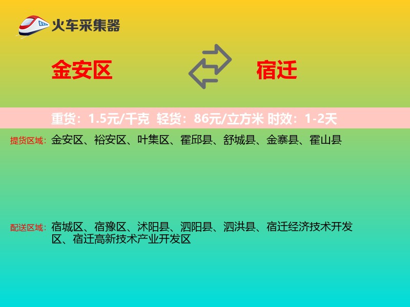 金安区到宿迁物流专线