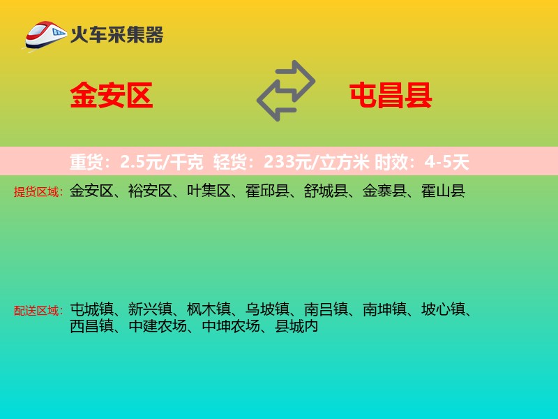 金安区到屯昌县物流专线