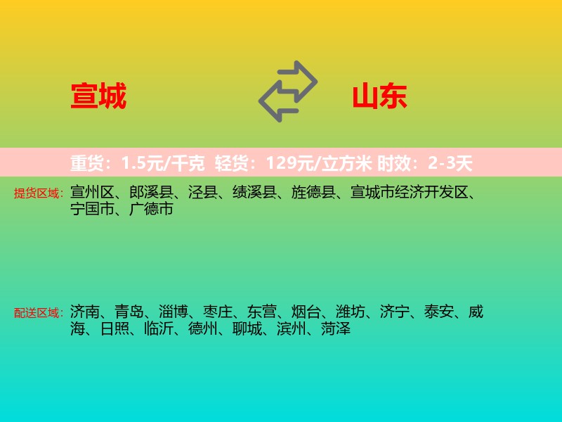宣城到山东长途搬家