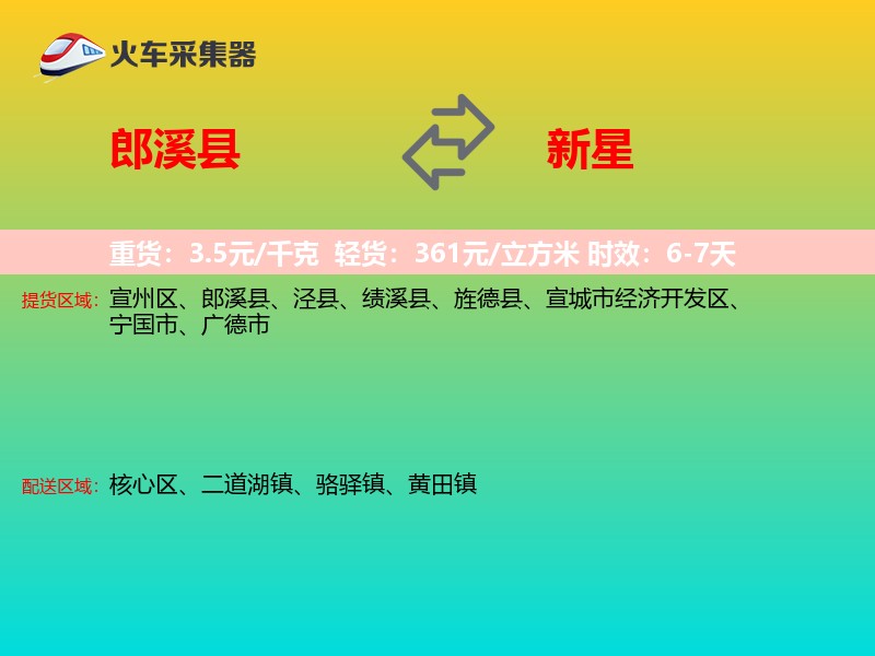 郎溪县到新星物流专线