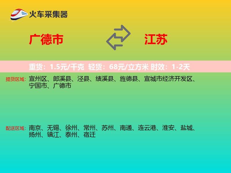 广德市到江苏物流专线