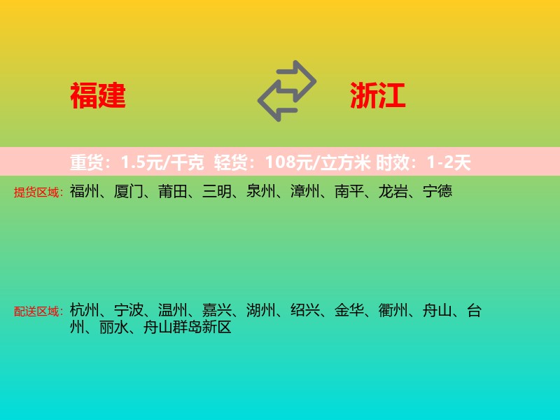 福建到浙江长途搬家