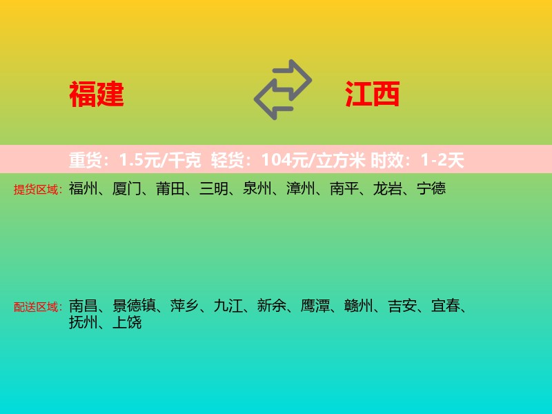 福建到江西长途搬家