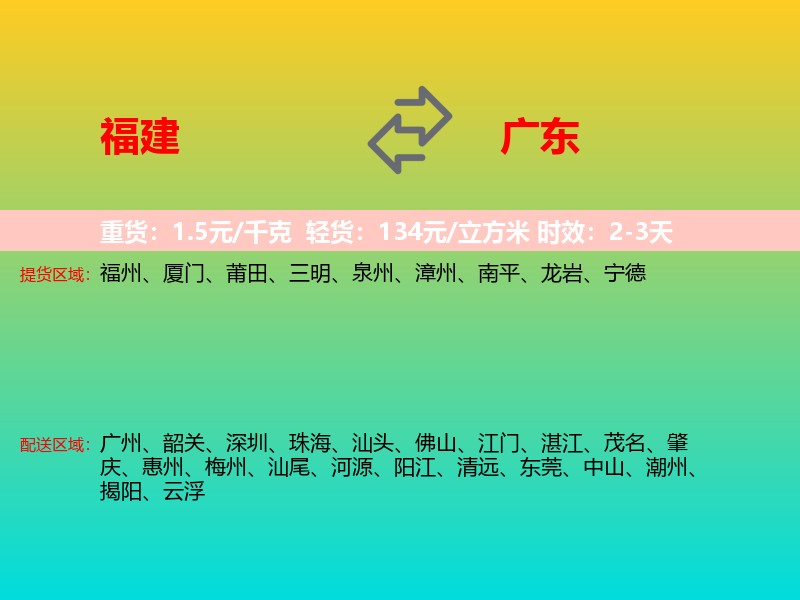 福建到广东长途搬家