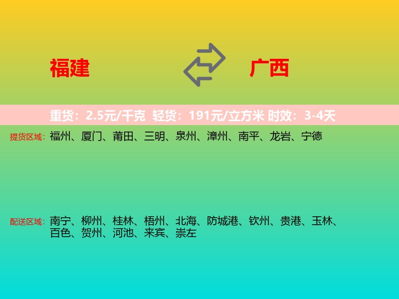 福建到广西长途搬家
