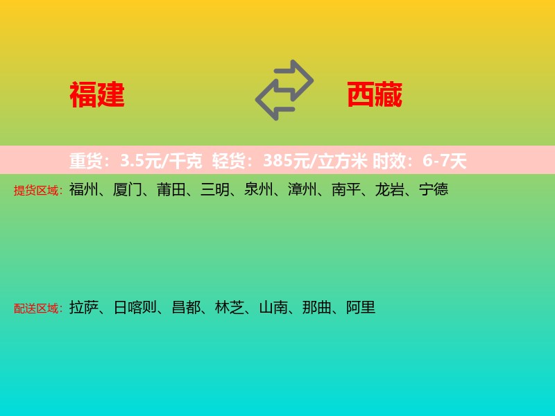 福建到西藏长途搬家
