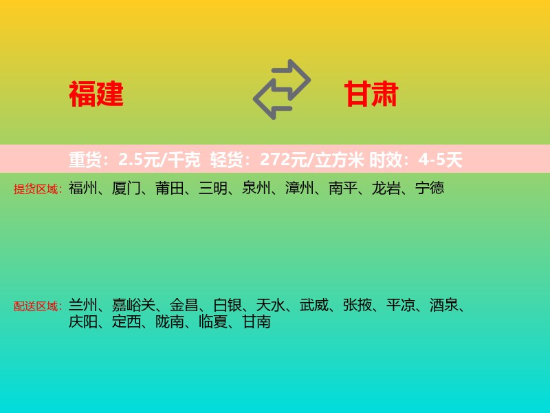 福建到甘肃长途搬家