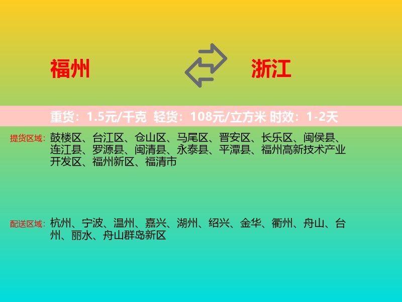 福州到浙江长途搬家