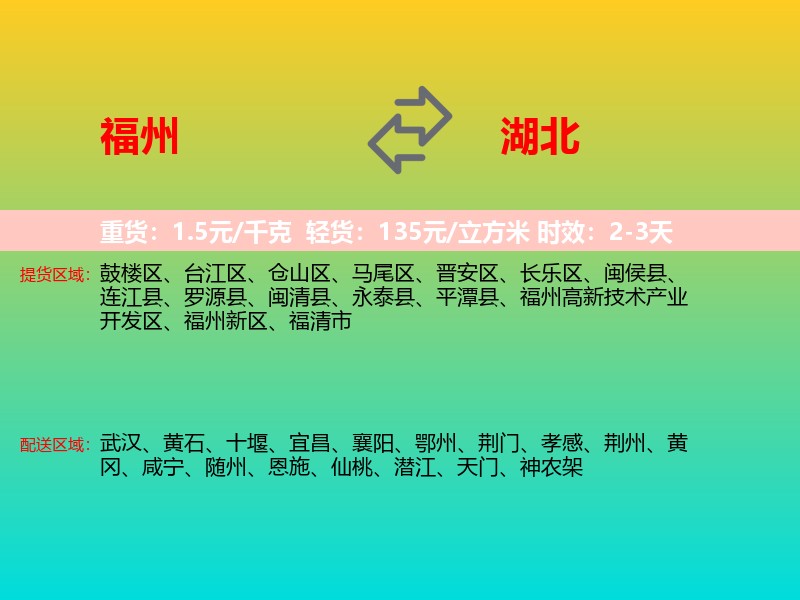 福州到湖北长途搬家