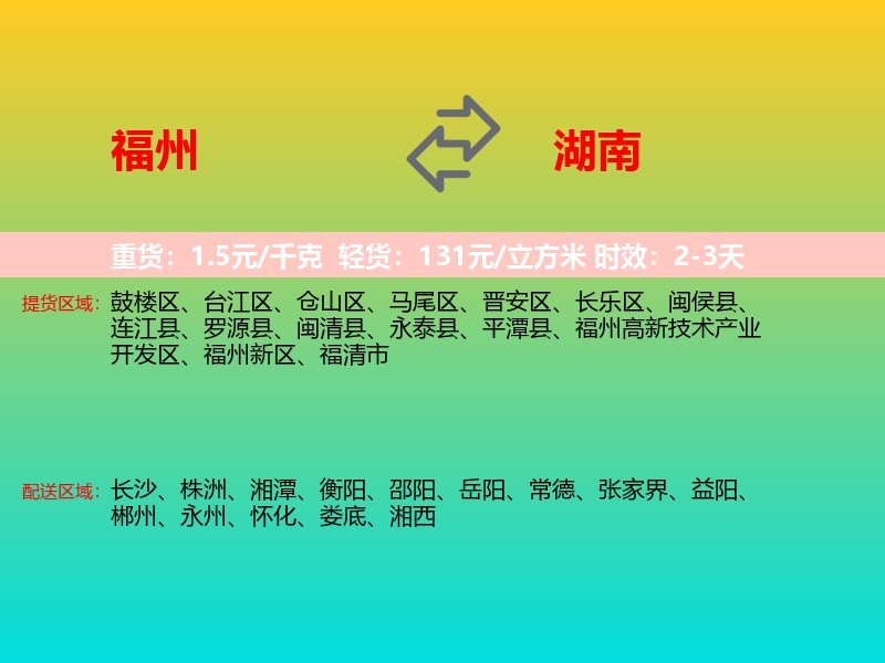 福州到湖南长途搬家