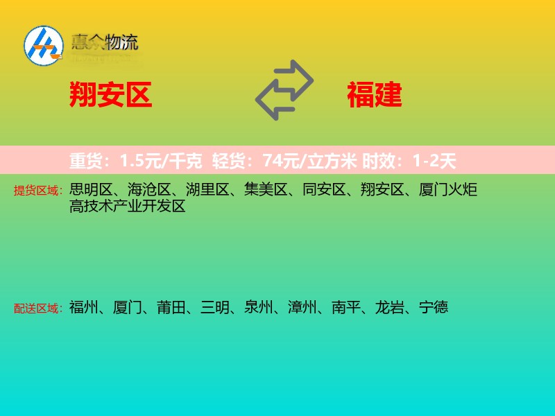 翔安区到福建长途搬家