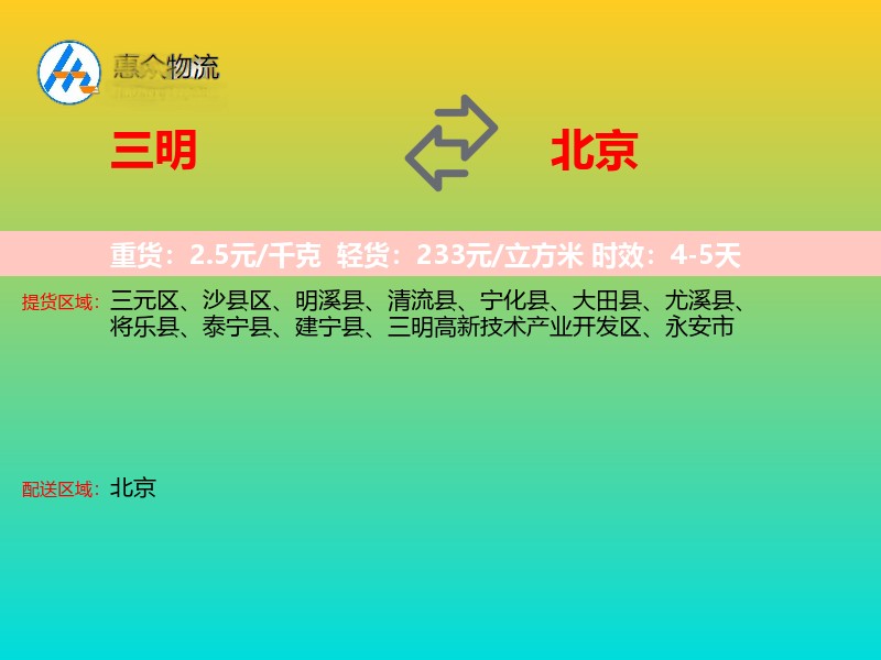 三明到北京长途搬家