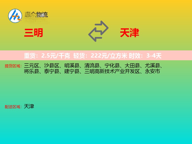 三明到天津轿车托运