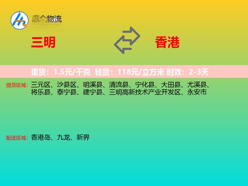 三明到香港轿车托运