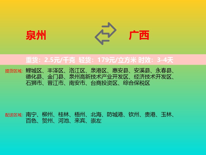 泉州到广西长途搬家