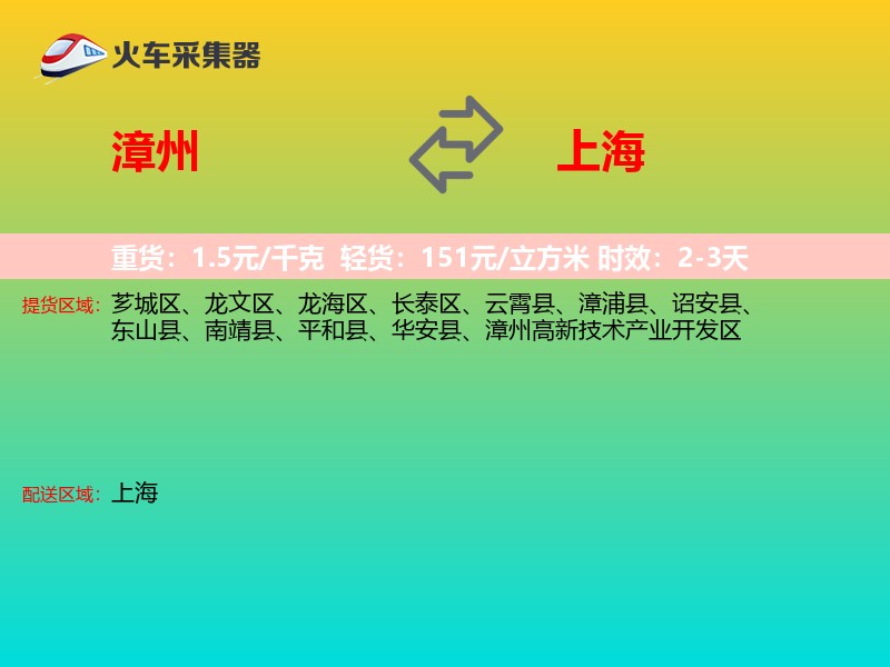 漳州到上海物流专线