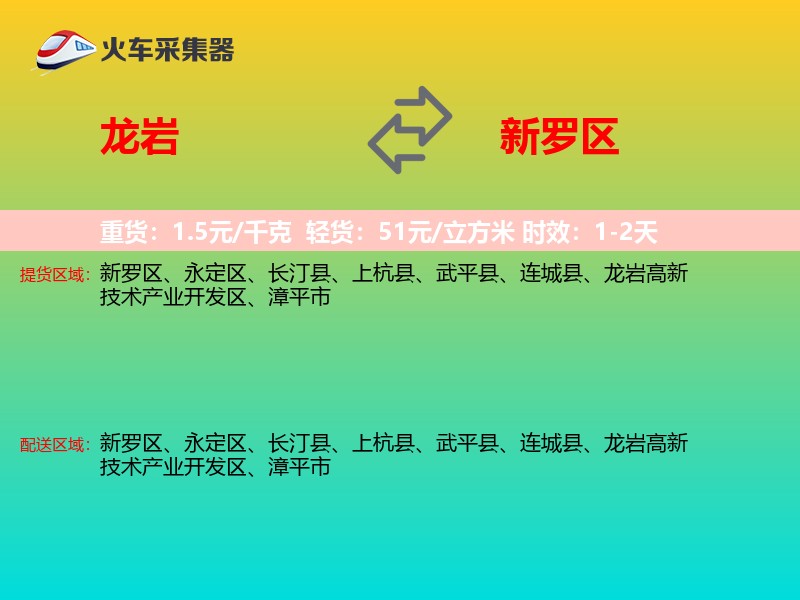 龙岩到新罗区物流专线