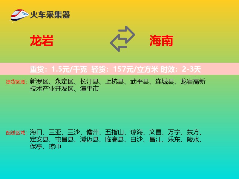 龙岩到海南轿车托运