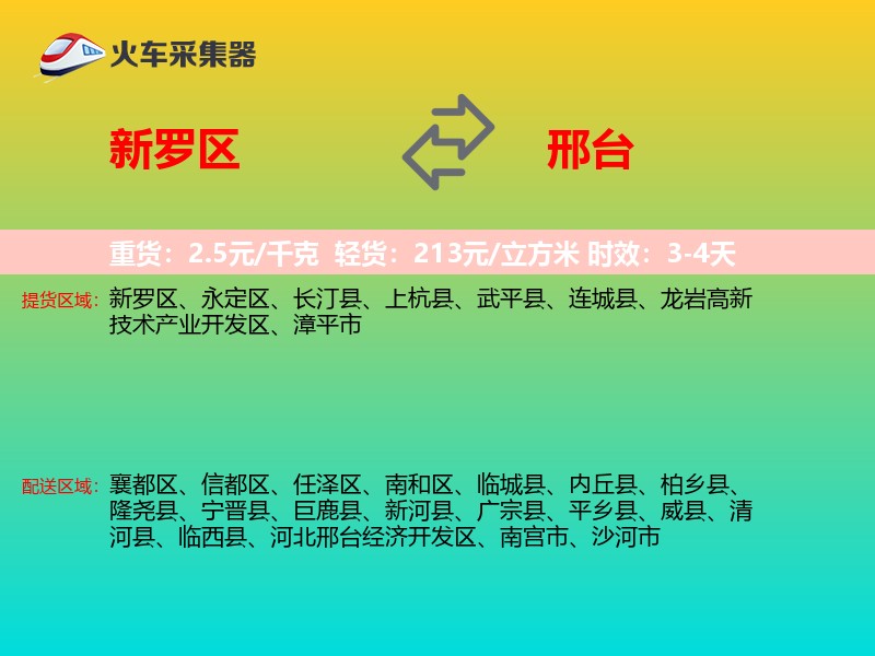 新罗区到邢台物流专线