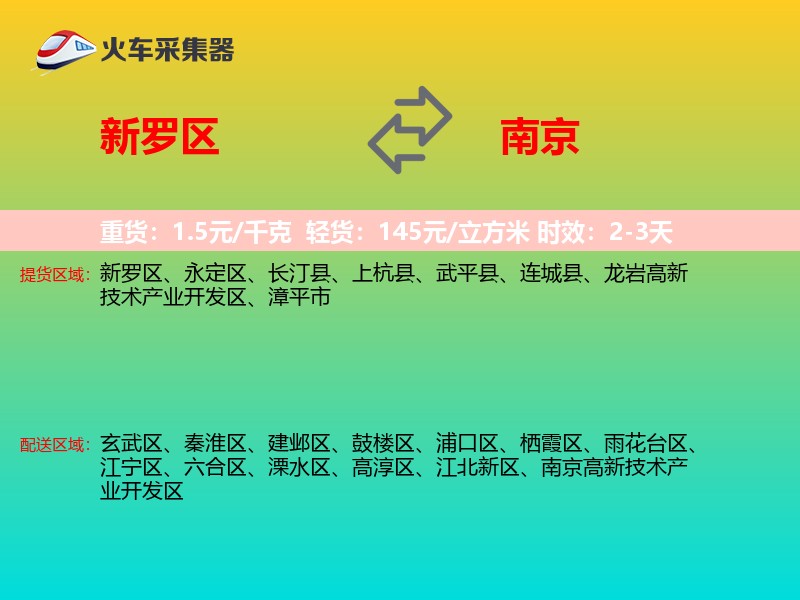 新罗区到南京物流专线