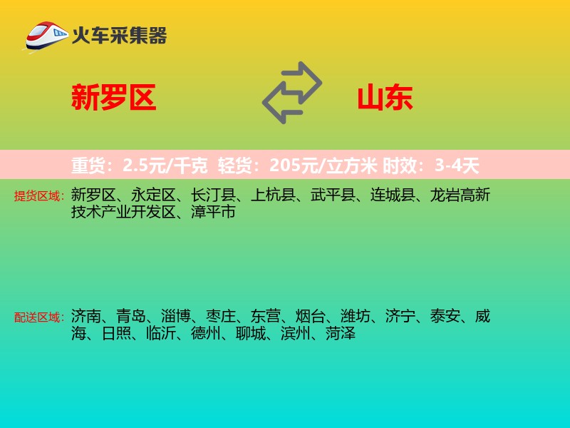 新罗区到山东物流专线