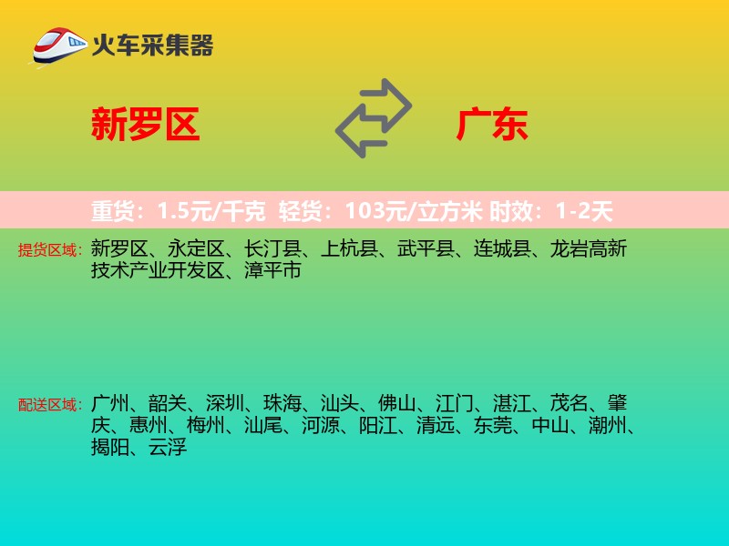 新罗区到广东长途搬家