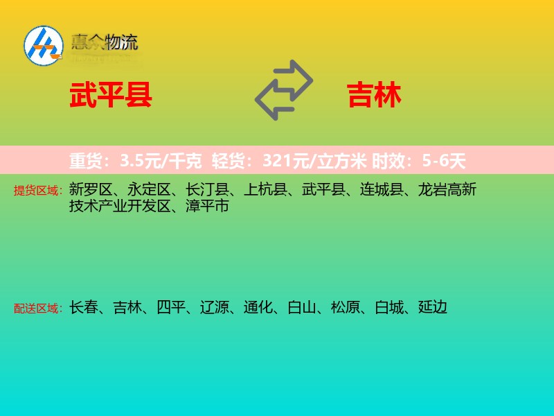 武平县到吉林长途搬家