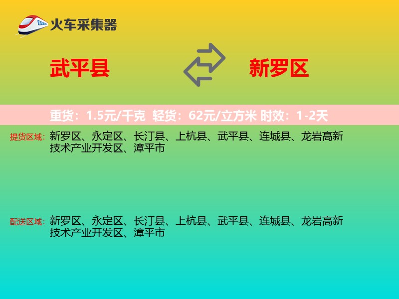 武平县到新罗区物流专线