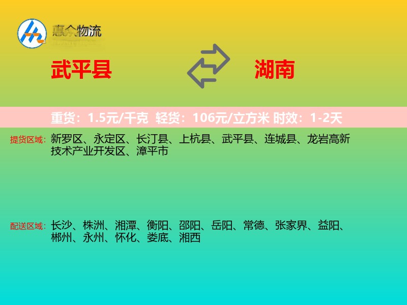武平县到湖南长途搬家